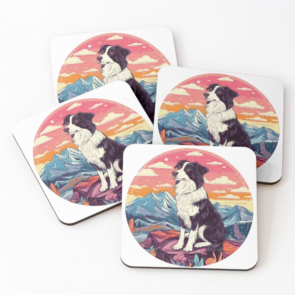 Item preview, Border Collie and Colorful Mountains designed and sold by NicolasGlowArt.