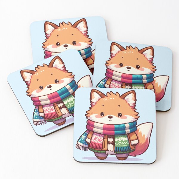 Item preview, Cute Fox In Winter - Colorful Scarf and Warm Outfit designed and sold by LV-creator.