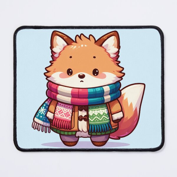 Item preview, Cute Fox In Winter - Colorful Scarf and Warm Outfit designed and sold by LV-creator.