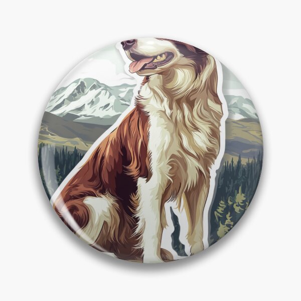 Item preview, Brown Border Collie In Mountains designed and sold by NicolasGlowArt.
