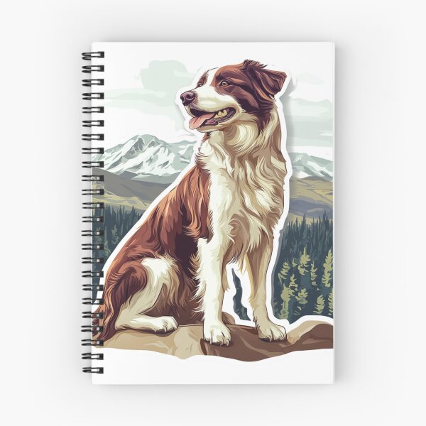 Item preview, Brown Border Collie In Mountains designed and sold by NicolasGlowArt.