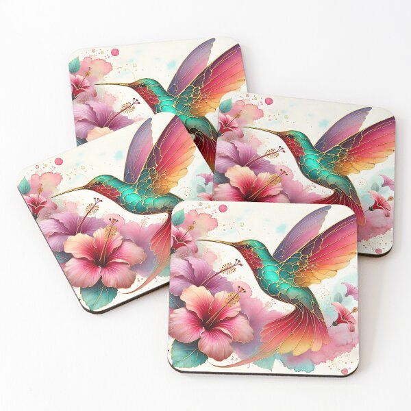 Item preview, Blooming Guardian Hummingbird – Abstract Floral Art by LaLi Designs designed and sold by LaLi-Designs.