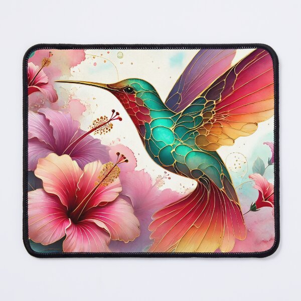 Item preview, Blooming Guardian Hummingbird – Abstract Floral Art by LaLi Designs designed and sold by LaLi-Designs.