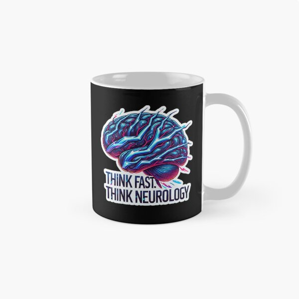 Item preview, Think Fast, Think Neurology – Futuristic Brain designed and sold by EuropeanPrints.