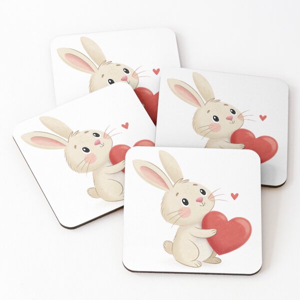 Item preview, A cute rabbit holds a red heart. designed and sold by DedeeArtthai.
