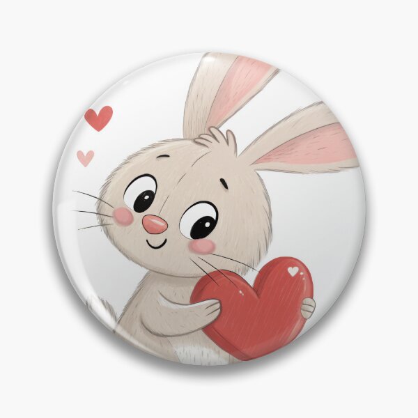 Item preview, A cute cartoon rabbit holding a red heart, surrounded by small hearts. designed and sold by DedeeArtthai.