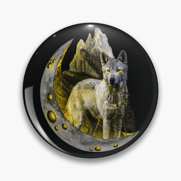 Item preview, Wolf within the moon - GOLD designed and sold by StefAnimal.