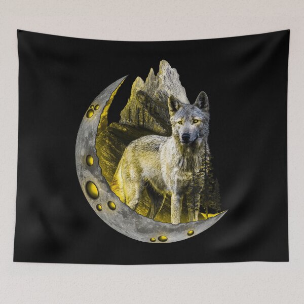 Item preview, Wolf within the moon - GOLD designed and sold by StefAnimal.