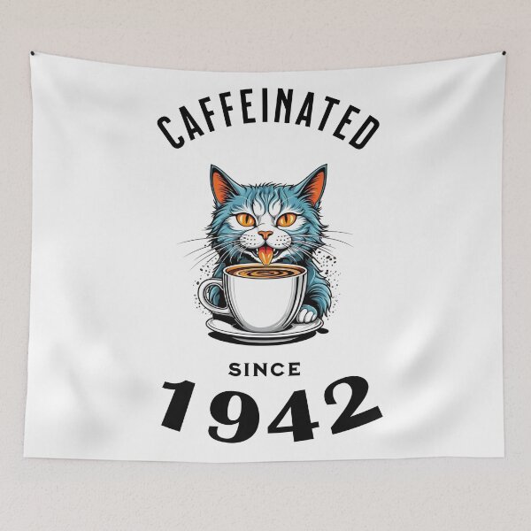 Item preview, Cat Caffeinated Since 1942 designed and sold by LegendaryDesigns.