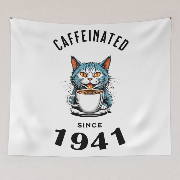 Item preview, Cat Caffeinated Since 1941 designed and sold by LegendaryDesigns.