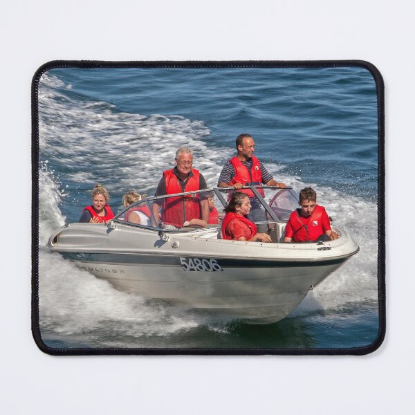 Item preview, Family Group Enjoying a Speedboat Ride on a Sunny Day designed and sold by David Patterson.
