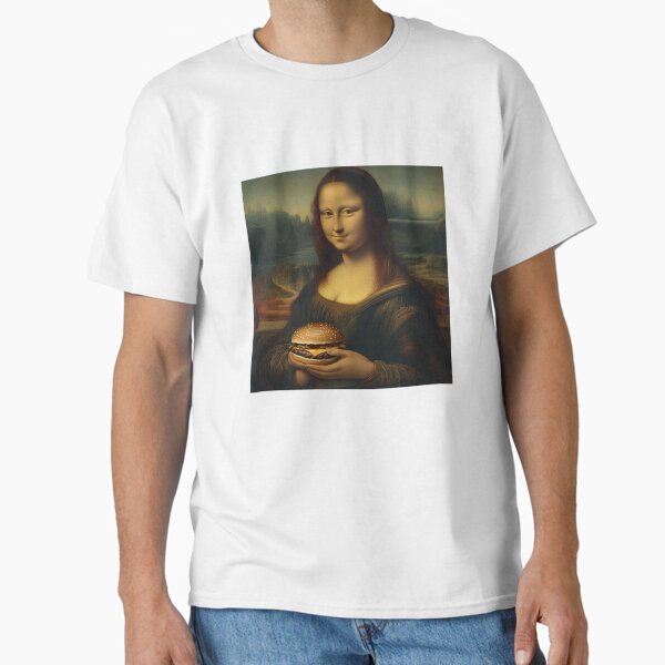 Item preview, Mona Lisa with a hamburger designed and sold by Timo Dubisar.