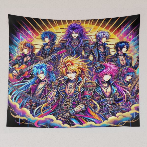 Item preview, Vintage 90s Rock T-Shirt Design – Visual Kei Style Model 3 designed and sold by NeonBot_Shop.