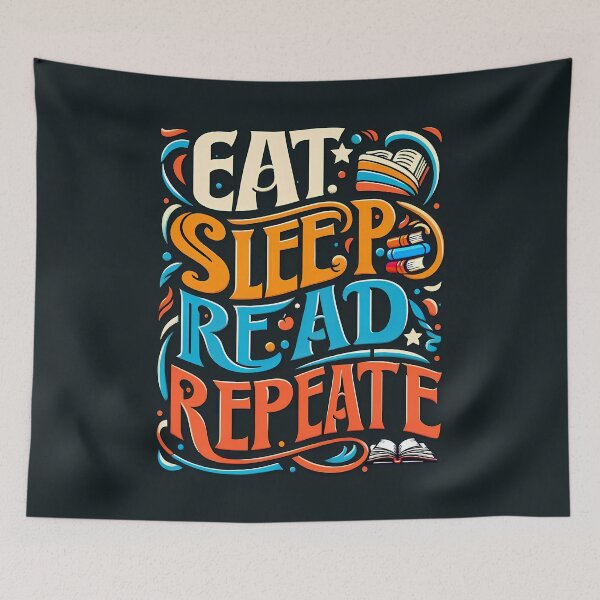 Item preview, eat sleep read repeat designed and sold by maxmaj.