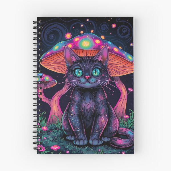 Item preview, Psychedelic Cat in Mushroom Forest designed and sold by Burnout (⌣_⌣).