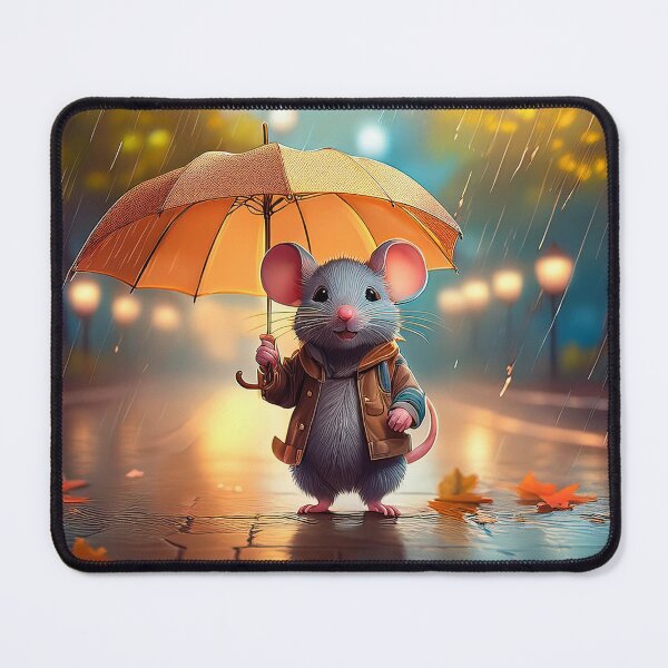 Item preview, fun image of a mouse in the rain designed and sold by alan tunnicliffe.