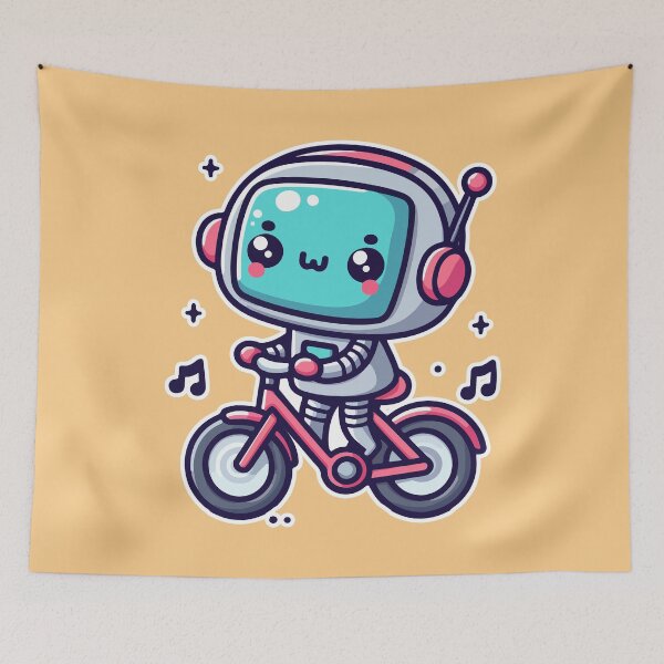 Item preview, Kawaii Cute Robot Riding A Bicycle 3 | Toys and Robots for Men and Women t-shirt designed and sold by panchiTWO.