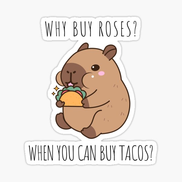 Why Buy Roses? When You Can Buy Tacos? Capybyra Sticker