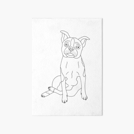Item preview, Linework Boston Terrier Dog designed and sold by Laurzy Creative.