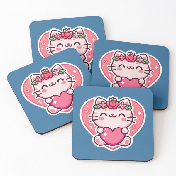 Item preview, Cute Happy Pink Kitty designed and sold by ArtistEmbrace.