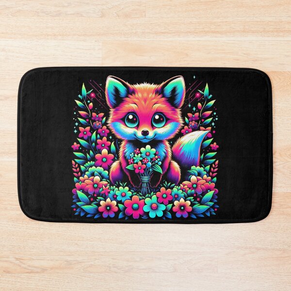Item preview, Neon Fox with Floral Fantasy designed and sold by Taans-Creation.