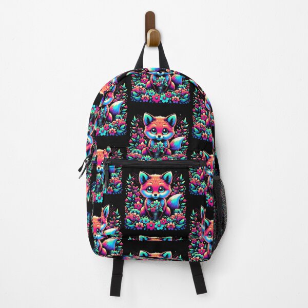 Item preview, Neon Fox with Floral Fantasy designed and sold by Taans-Creation.