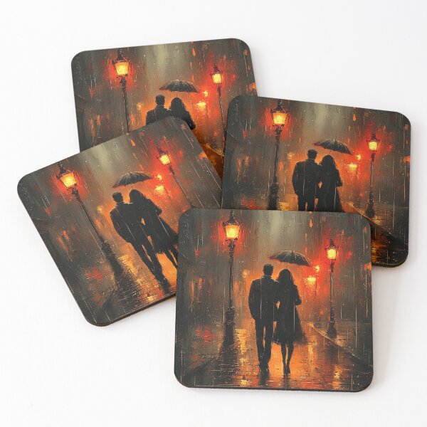 Item preview, Romantic Rain Stroll in Charcoal Tones designed and sold by Moisky Art.