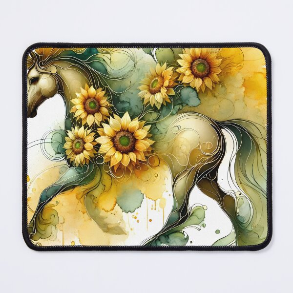Item preview, Blooming Guardian Horse – Abstract Sunflower Art by LaLi Designs designed and sold by LaLi-Designs.