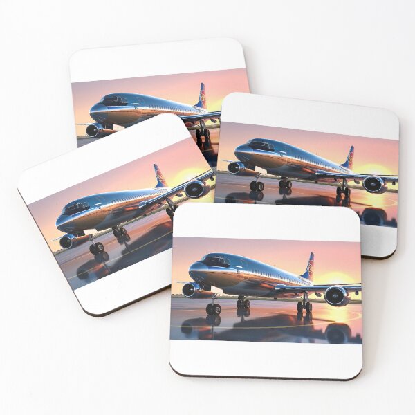 Item preview, Metallic Old Airliner at Sunset - Airport Illustration designed and sold by EMairplanes.