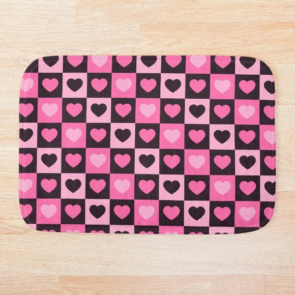 Item preview, Hearts light pink hot pink dark burgundy Checkered designed and sold by Guided by Light Art.