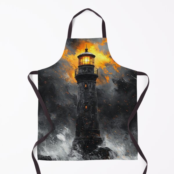 Item preview, Dramatic Lighthouse Amidst Storm in Charcoal Style designed and sold by Moisky Art.