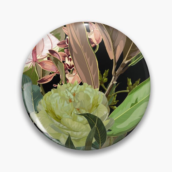 Artikelvorschau, Florales nahtloses Muster mit Pfingstrose, Orchideenblüten und Magnolienzweig mit Blättern. entworfen und verkauft von MatyKotiv.