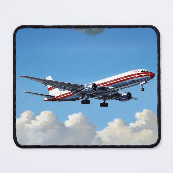Item preview, Vintage Airliner Landing Over the Sea - Timeless Aviation Illustration designed and sold by EMairplanes.