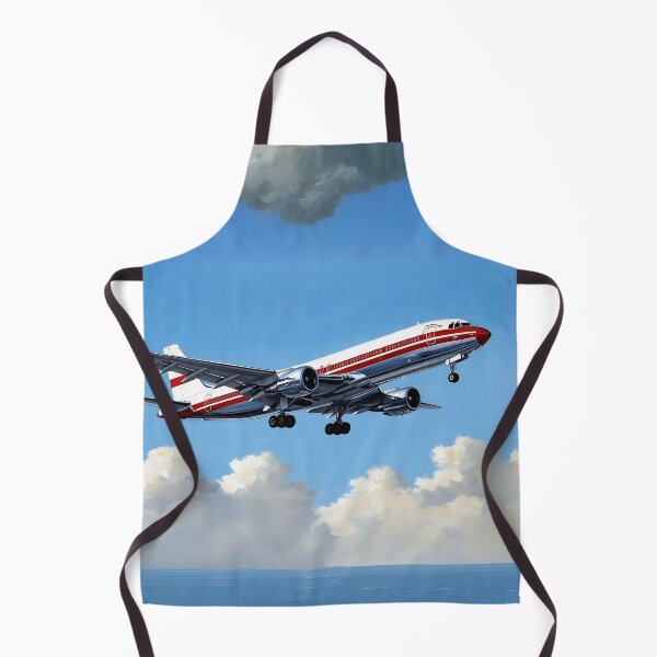 Item preview, Vintage Airliner Landing Over the Sea - Timeless Aviation Illustration designed and sold by EMairplanes.
