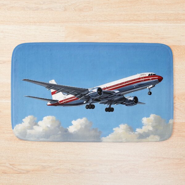 Item preview, Vintage Airliner Landing Over the Sea - Timeless Aviation Illustration designed and sold by EMairplanes.