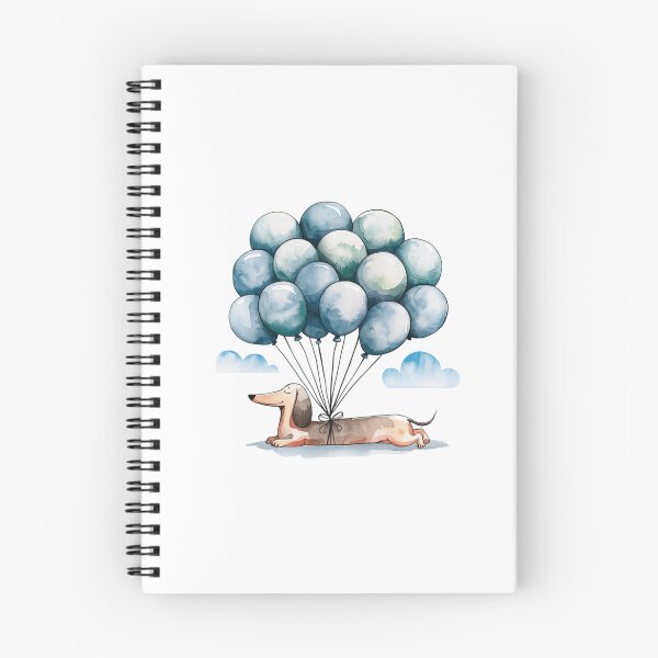 Item preview, Modern Trendy Cute Dachshund dog and blue balloons  watercolor  designed and sold by SOUFIANE1991.