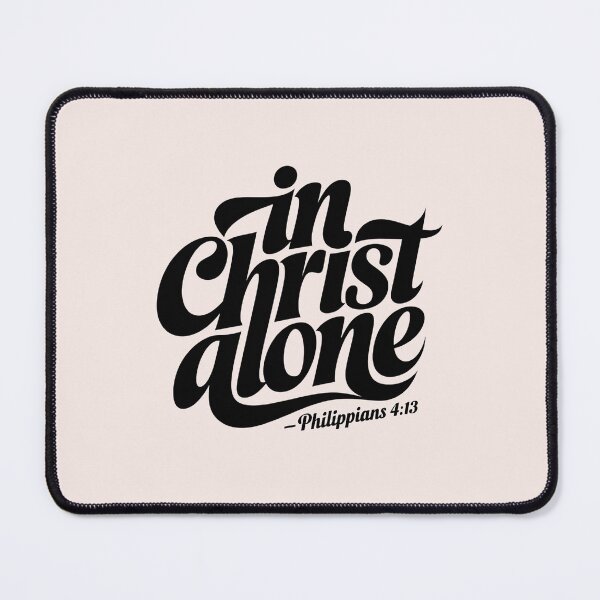 Item preview, In Christ Alone Philippians 4:13 | Calligraphy Bible Verse Christian Faith Design designed and sold by KnitLuv.