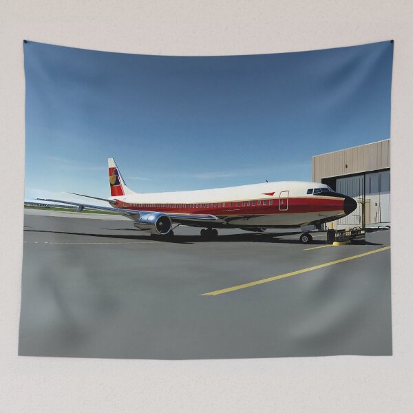 Item preview, Vintage Airliner at the Airport - Aviation Art designed and sold by EMairplanes.