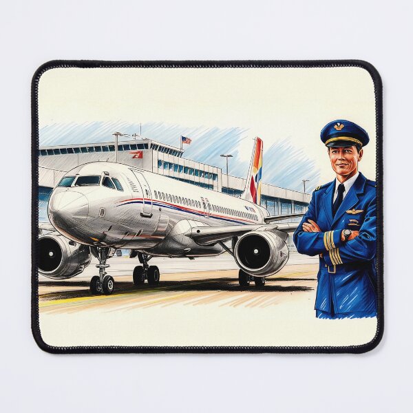Item preview, Sketch of Modern Passenger Airliner with Proud Pilot designed and sold by EMairplanes.
