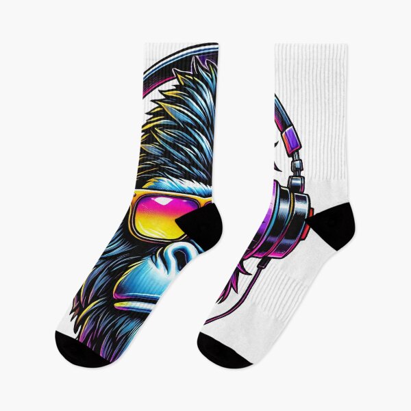 Item preview, Vibrant Gorilla Headphones Design – Neon Music Vibes Artwork designed and sold by DrawHandArt.