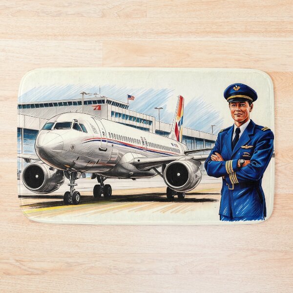 Item preview, Sketch of Modern Passenger Airliner with Proud Pilot designed and sold by EMairplanes.