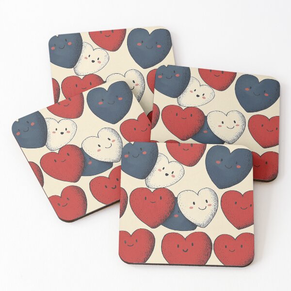 Item preview, Red and Blue Hearts designed and sold by Bearabilia.