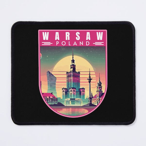 Item preview, Warsaw in Poland Vintage Travel Art Emblem designed and sold by MaateoDesign.