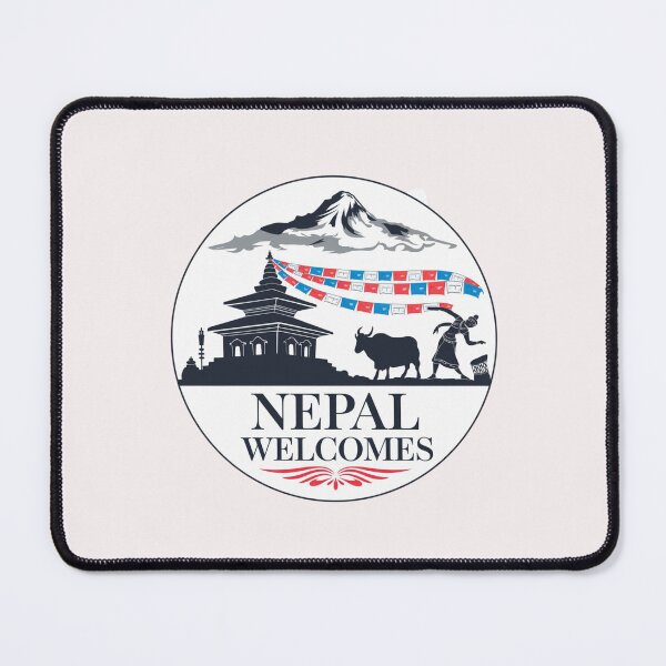 Item preview, Nepal Welcomes Flag Map Everest, Himalayas, Kathmandu designed and sold by AnimalsDH305.