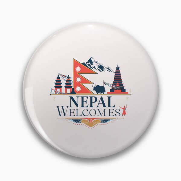 Item preview, Nepal Welcomes Flag Map  Everest, Himalayas, Kathmandu designed and sold by AnimalsDH305.
