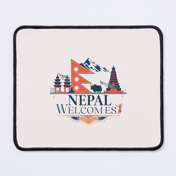 Item preview, Nepal Welcomes Flag Map  Everest, Himalayas, Kathmandu designed and sold by AnimalsDH305.