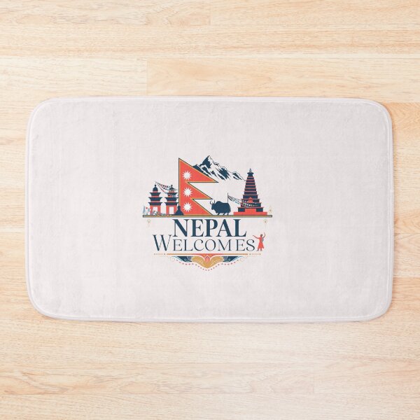 Item preview, Nepal Welcomes Flag Map  Everest, Himalayas, Kathmandu designed and sold by AnimalsDH305.
