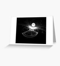 Fractal sphere white black Greeting Card