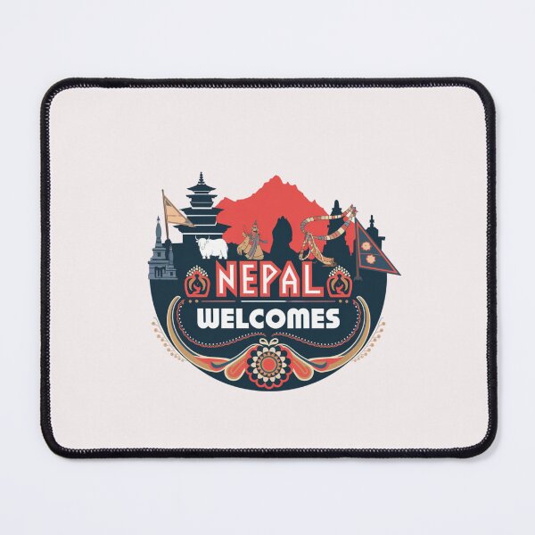 Item preview, Nepal Welcomes Flag Map  Everest, Himalayas, Kathmandu designed and sold by AnimalsDH305.