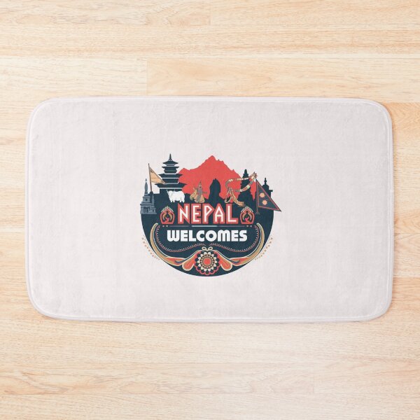 Item preview, Nepal Welcomes Flag Map  Everest, Himalayas, Kathmandu designed and sold by AnimalsDH305.